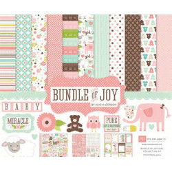 Sada Oboustranných Papírů 30x30cm A 2 Archy Samolepek Bundle Of Joy Girl Collection Kit (12+2ks), Echo Park Paper Co., Papíry