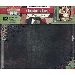 Sada Oboustranných Papírů 30x30cm (12ks) Christmas Cheer Hot Off The Press Inc., Papíry Sady Potiskem Scrapbooking