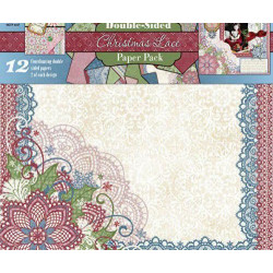 Sada Oboustranných Papírů 30x30 Cm (12ks) Christmas Lace Hot Off The Press Inc., Papíry Sady Potiskem Scrapbooking