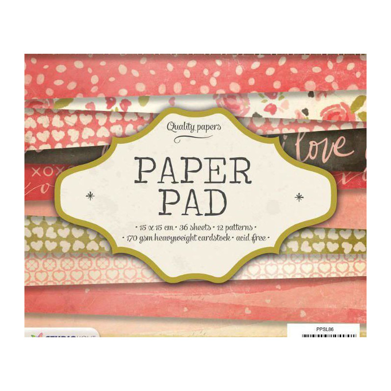 Sada Papírů 15x15cm (36ks) Č.86 Studio Light Papíry Potiskem Scrapbooking