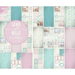 Sada Papírů A Výřezů - Little Miracle (18ks), Joy Crafts Papíry 15 x 30 Cm Potiskem Scrapbooking