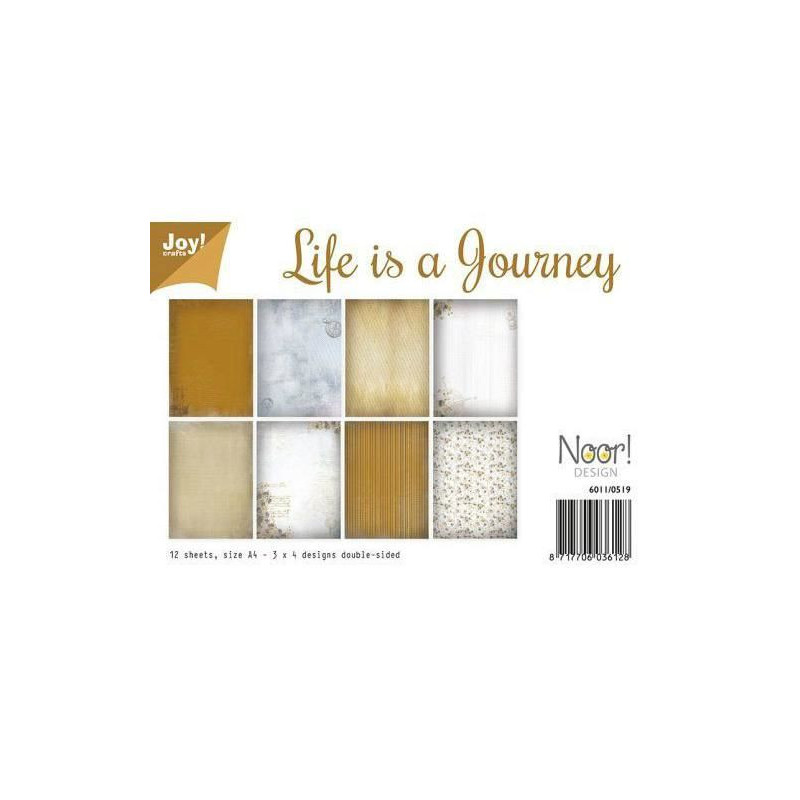 Sada Oboustranných Papírů A4 Life Is A Journey 21x30cm (12ks), Joy Crafts Papíry V Sadě, Potiskem Scrapbooking