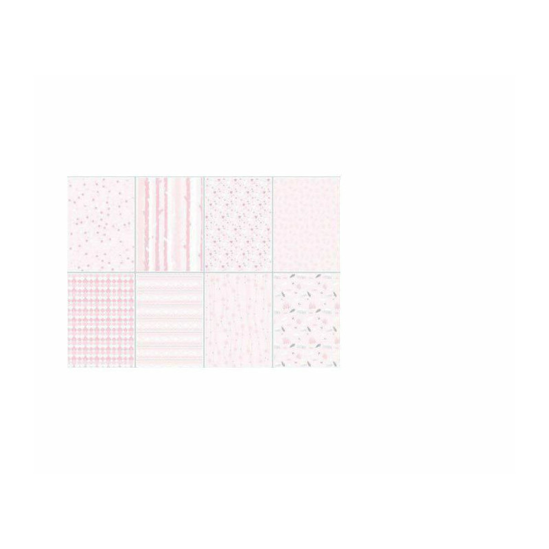 Sada Oboustranných Papírů A4 Design Light Pink Joy Crafts Papíry V Sadě, Potiskem Scrapbooking