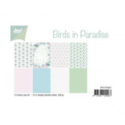 Sada Oboustranných Papírů A4 Birds In Paradise (12ks), Joy Crafts Papíry V Sadě, Potiskem Scrapbooking