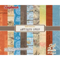 Set Papírů (24ks) 170g/m2 - Antique Shop Scrapberrys Papíry 15 x 15 Cm Potiskem Scrapbooking