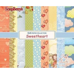 Set Papírů (24ks) 170g/m2 - Sweetheart Scrapberrys Papíry 15 x 15 Cm Potiskem Scrapbooking