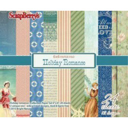 Set Papírů (24ks) 170g/m2 - Holiday Romance Scrapberrys Papíry 15 x 15 Cm Potiskem Scrapbooking