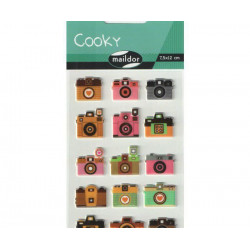 Samolepky Cooky - Fotoaparáty Maildor Plastické, Scrapbooking Papír