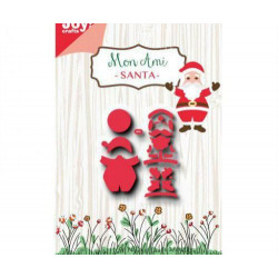 Santa Claus - Vyřezávací Kovové Šablony Joy Crafts (7ks), Joy Crafts Zima Vánoce Big Shot Embosování, Scrapbooking Papír