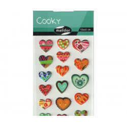 Samolepky Cooky - Srdce Maildor Plastické, Scrapbooking Papír