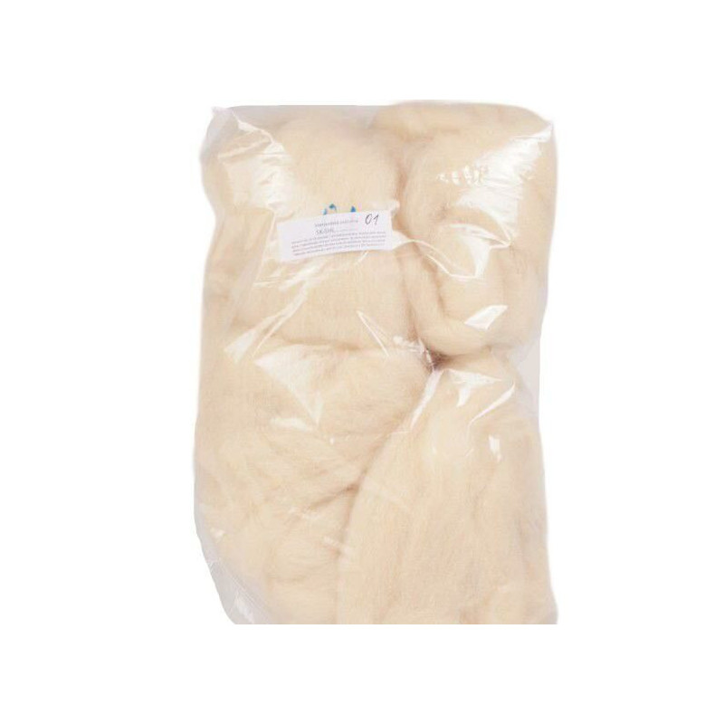 Shetlandská Ovčí Vlna 100g Natural Jednobarevná, Plstění, Textil Hedvábí