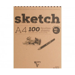 Skicák Sketch Bílý (90g/m2 100ks) A4 Clairefontaine Pastel Uhel Tužka Kresba - Suché Techniky Skicáky Výtvarné Potřeby