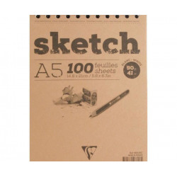 Skicák Sketch Bílý (90g/m2 100ks) A5 Clairefontaine Pastel Uhel Tužka Kresba - Suché Techniky Skicáky Výtvarné Potřeby