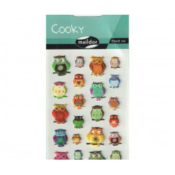 Samolepky Cooky - Sovy Maildor Plastické, Scrapbooking Papír