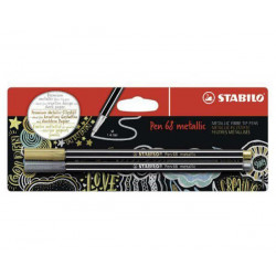 Stabilo Pen 68 Metallic - Zlatá A Stříbrná (2ks), Stabilo Popisovače Permanentní, Fixy Výtvarné Potřeby