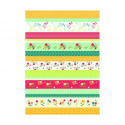 Washi Tape - Rýžové Listy A4 - 5 Samolepících Listů V 5ti Motivech - Růže Folia Bringmann