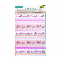 Washi Tape - Rýžové Listy A4 - 5 Samolepících Listů V 5ti Motivech - Růže Folia Bringmann