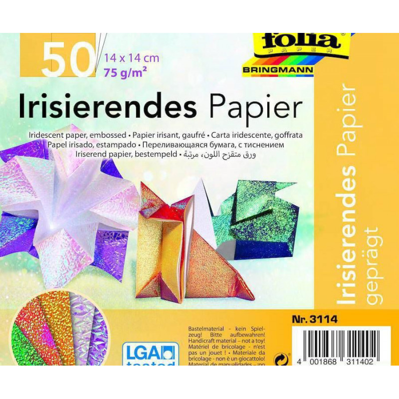 Texturovaný Barevný Papír - 75g/m2 14x14 Cm 50 Listů, Folia Bringmann