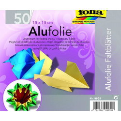 Origami Papír 15x15 Cm 50 Archů Z Alufolie V 5 Barvách Folia Bringmann