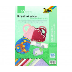 Kreativní Karton 230g Motiv Květin Metalické 10 Archů 23 x 33 Cm V 10ti Barvách Folia Bringmann