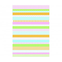 Washi Tape - Rýžové Listy A4 - 5 Samolepících Listů V 5ti Motivech - Basics Folia Bringmann