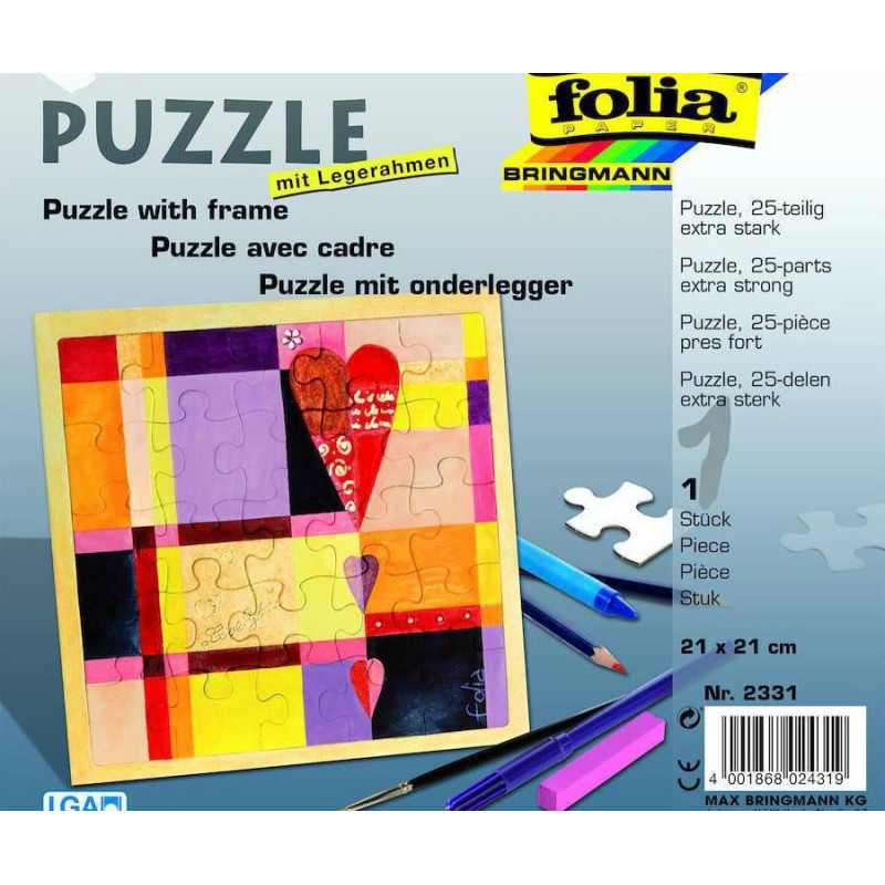 Puzzle S Rámečkem - 25 Dílů - 21x21 Cm Folia Bringmann