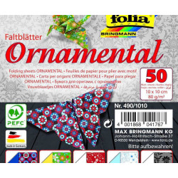 Origami Papír 10x10 Cm Motiv Ornamenty 80g/m2 50 Archů V 5ti Motivech Folia Bringmann