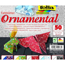 Origami Papír 15 X15 Cm Motiv Ornamenty 80g/m2 50 Archů V 5ti Motivech Folia Bringmann