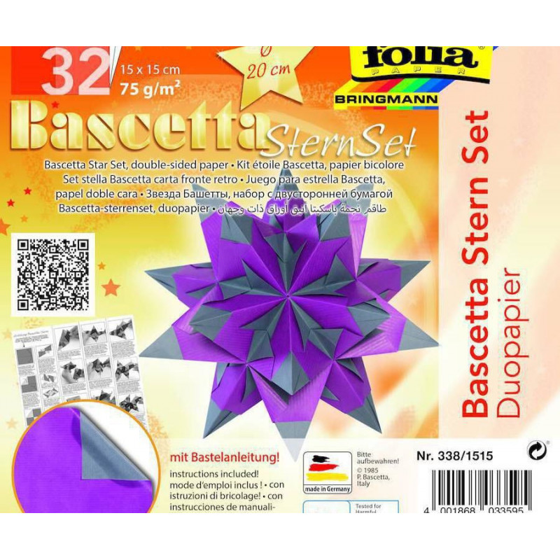 Origami Hvězdy Bascetta - 75g/m2 Dvojbarevná, Folia Bringmann