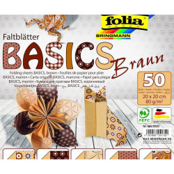 Origami Papír Basics Hnědá 80g/m2 Folia Bringmann