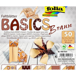 Origami Papír Basics Hnědá 80g/m2 Folia Bringmann