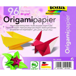 Origami Papír 13 X13 Cm 96 Listů Ve 12ti Barvách Folia Bringmann