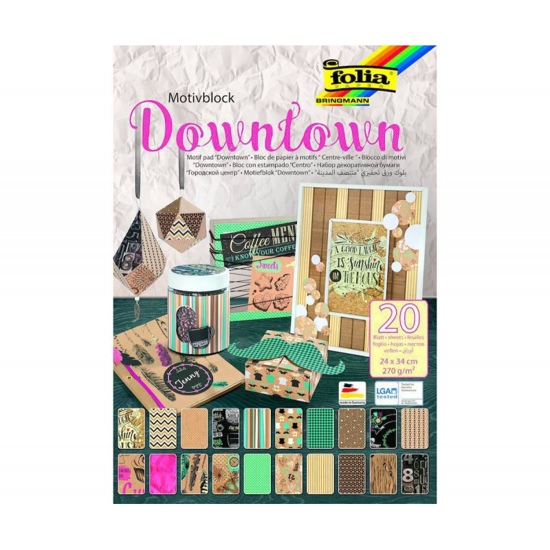 Blok S Motivem "downtown" - 270g/m2 - 20 Listů, Folia Bringmann