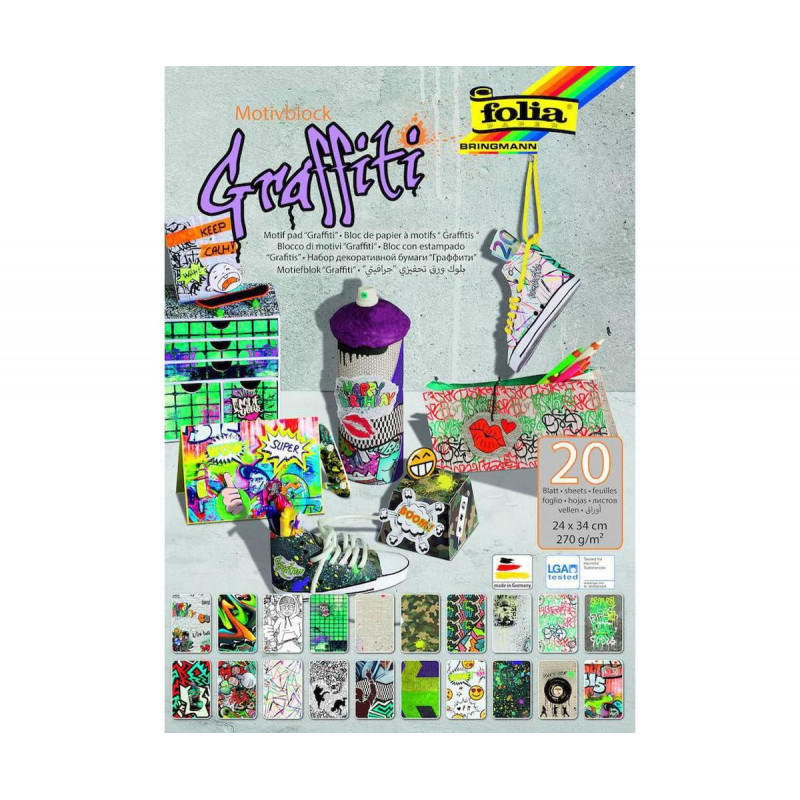 Blok S Motivem "graffity" - 270g/m2 20 Listů, Folia Bringmann