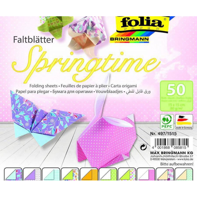 Origami Papír "jaro" - 15 x 15 Cm Folia Bringmann