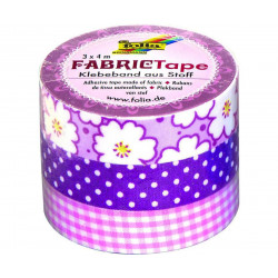 Fabric Tape - Růžová - 3 Roličky Folia Bringmann