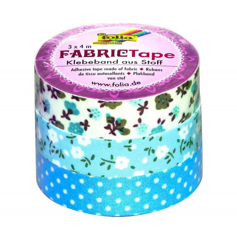 Fabric Tape - Modrá - 3 Roličky Folia Bringmann