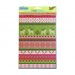 Washi Tape - Rýžové Listy A4 - 5 Samolepících Listů V 5ti Motivech - Vánoce Folia Bringmann