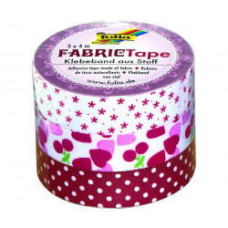 Fabric Tape - Červená - 3 Roličky Folia Bringmann