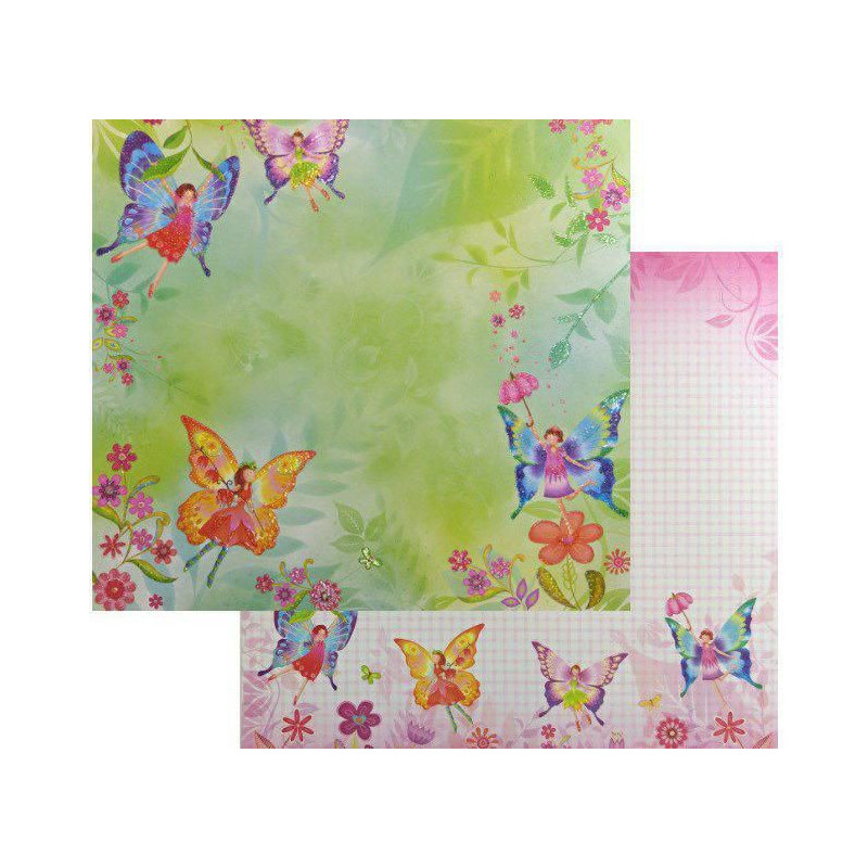 Třpytivý Oboustranný Scrapbookový Papír Víly Ursus 30 x 30 Děti Papíry Listy Potiskem Scrapbooking