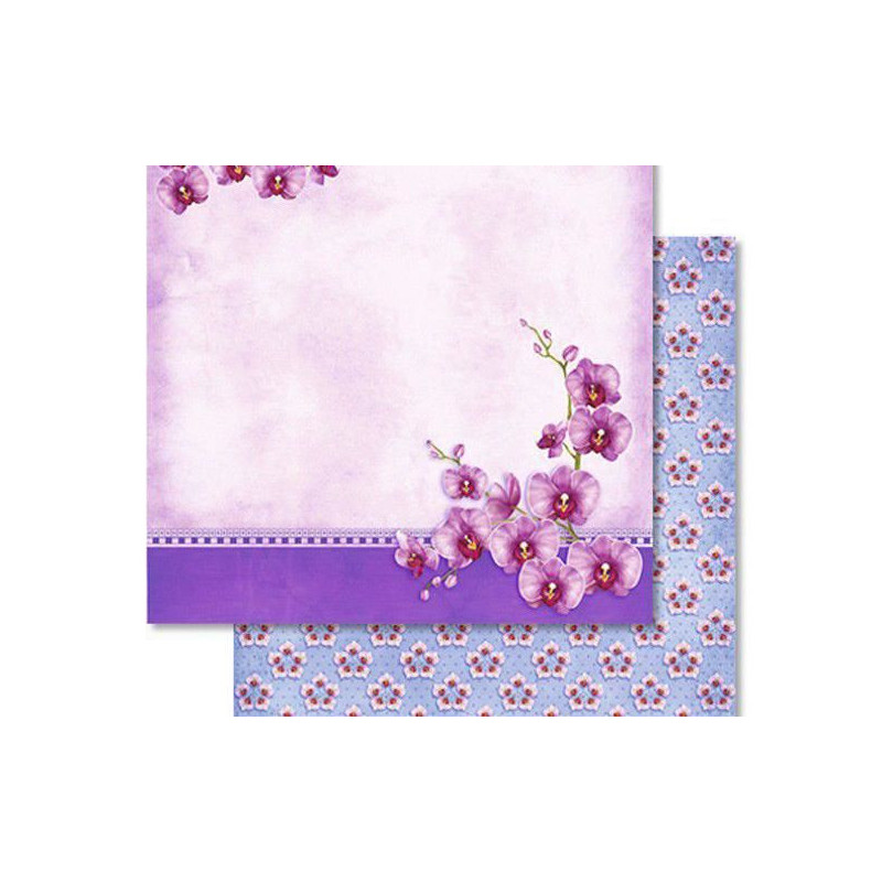 Třpytivý Oboustranný Papír Na Scrapbook Rohová Orchidej Ursus 30 x 30 Příroda Papíry Listy Potiskem Scrapbooking