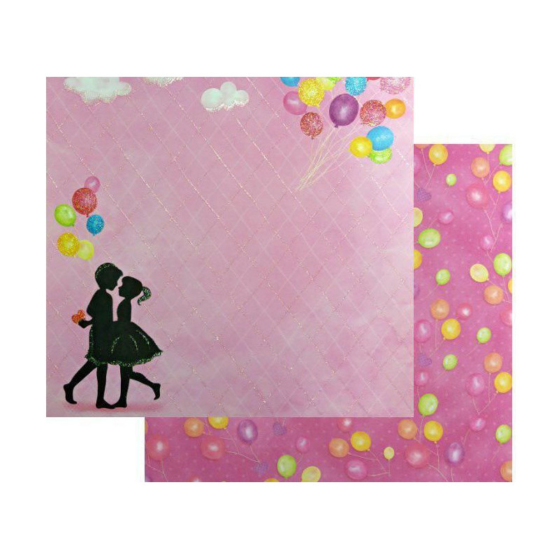 Třpytivý Oboustranný Scrapbookový Papír Balónky Ursus 30 x 30 Děti Papíry Listy Potiskem Scrapbooking