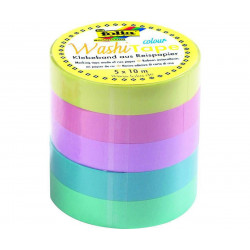 Washi Tape - Dekorační Lepicí Páska - Sada 5 Pásek - Pastelové Barvy Folia Bringmann