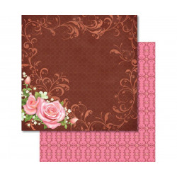 Třpytivý Oboustranný Scrapbookový Papír Růže S Ornamenty Ursus 30 x 30 Příroda Papíry Listy Potiskem Scrapbooking