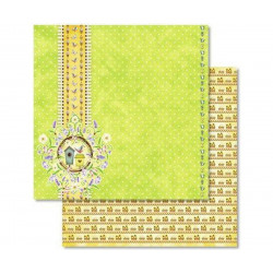 Třpytivý Oboustranný Scrapbookový Papír Ptáček S Květinami Ursus 30 x 30 Příroda Papíry Listy Potiskem Scrapbooking