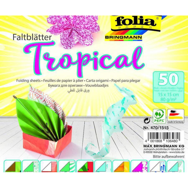 Skládací "origami" Papír - Tropical Folia Bringmann