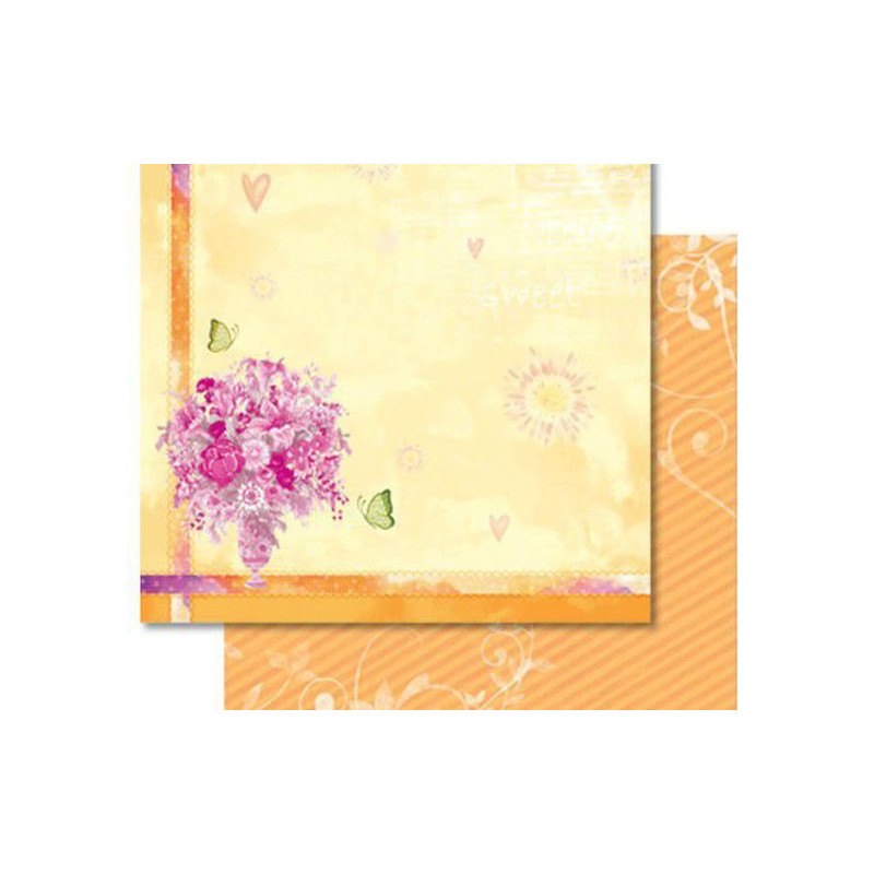 Třpytivý Oboustranný Scrapbookový Papír Váza Ursus 30 x 30 Příroda Papíry Listy Potiskem Scrapbooking