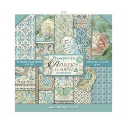 Sada Oboustranných Papírů 20x20cm Azulejos (10ks), Stamperia Papíry Potiskem Scrapbooking