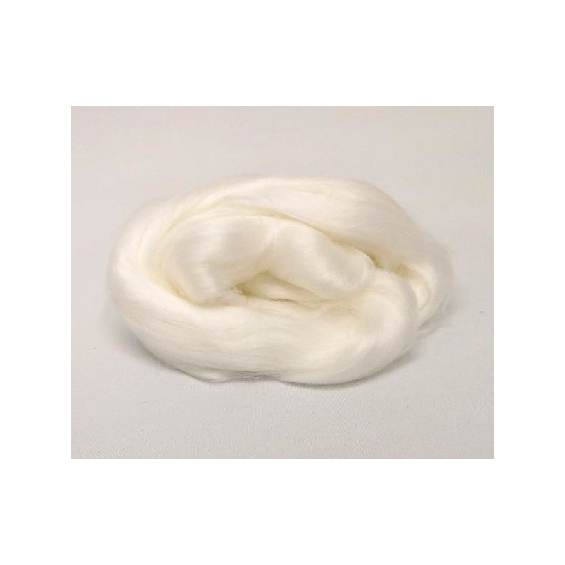 Viskóza 50g Česanec Natural White Dhg Vlna Plstění, Textil Hedvábí