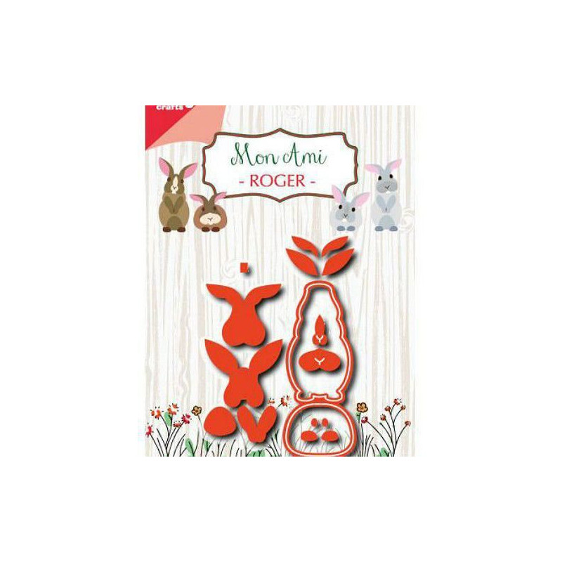 Zajíc - Vyřezávací Kovové Šablony Joy Crafts (6ks), Joy Crafts Zvířátka Big Shot Embosování, Scrapbooking Papír